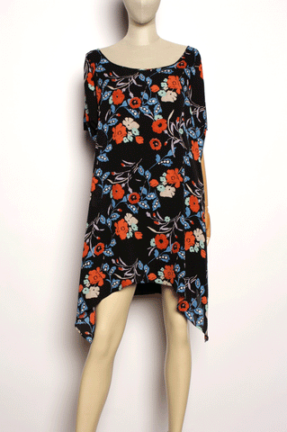 Gouache Floral Handkerchief Tunic
