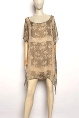 Grid Floral Handkerchief Tunic