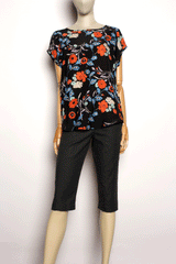 Gouache Print Charmeuse T-Shirt