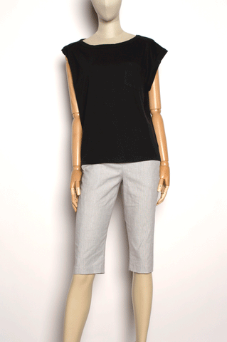 Black Asymmetrical Muscle Tee