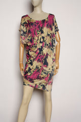 Ernestine Fuchsia Jersey Drape Dress