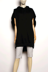 Black Sleeveless Hoodie