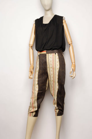 Ink Stripe Pleated Ankle Pant
