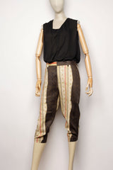 Ink Stripe Pleated Ankle Pant
