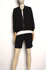 Black Reversible Bomber Jacket