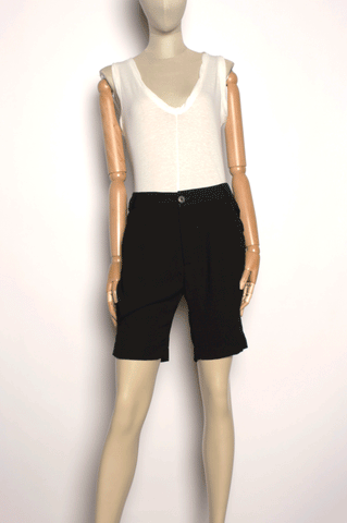 Black Single Pleat Short