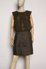 Dark Army Pleated Dress