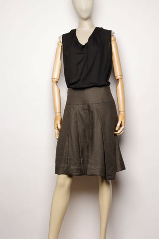 Dark Army Pleated Skirt