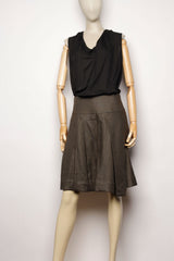 Dark Army Pleated Skirt